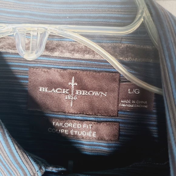 Black Brown 1826 Tailored Button Down Shirt - Picture 2 of 3